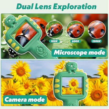 Outdoor Handheld Microscope for Kids: Portable 1000X Autofocus - color: Green