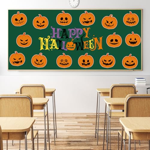 48Pcs Halloween Pumpkin Cutouts, Scary Pumpkin Paper Cutouts Halloween Pumpkins Shape Cut Outs Bulletin Board Decor for Trick or Treat Home Office Classroom Chalkboard Window Wall Door Decor - style: Halloween Pumpkin