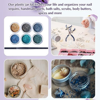 200 Pcs 1 oz Plastic Containers Jars with Lids, White - color: White, size: 1 oz