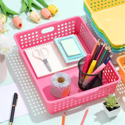 6 Pack Turn‑in Paper Trays for Classroom, Candy - color: Candy