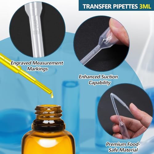 120Pcs Plastic Transfer Pipettes 3ml Dropper for Oil - size: 3ml