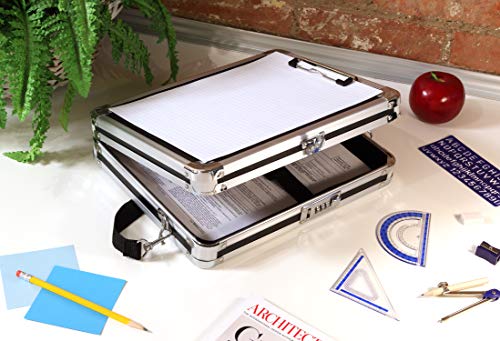 Vaultz Locking Storage Clipboard with Combination Lock, Black - color: Black-silver, size: 1 Pack, style: Combination Lock