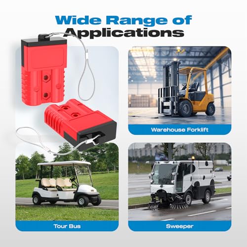 Anderson Connector, 175AMP 1/0AWG Battery Quick Connect w/Hard Cover 12V-36V Anderson Plug Winch Wiring Kit for Cable RV Truck Winch (2pcs)-RED - size: Red-2pcs