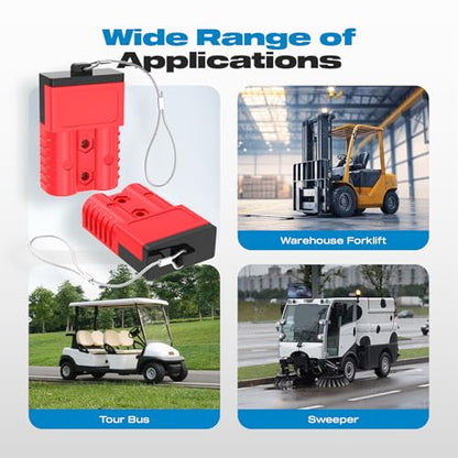 Anderson Connector, 175AMP 1/0AWG Battery Quick Connect w/Hard Cover 12V-36V Anderson Plug Winch Wiring Kit for Cable RV Truck Winch (4pcs)-RED - size: Red-4pcs