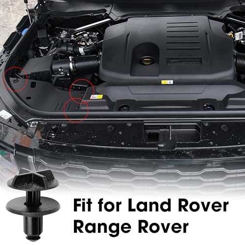 10PCS LR024316 Battery Cover Clip Screws Fastener Fit for 9mm Hole Compatible with Land Rover Range Rover, Nylon Plastic Retainer Push Fasteners Engine Sight Shield Trim Push-Type Clips for Cowl Panel