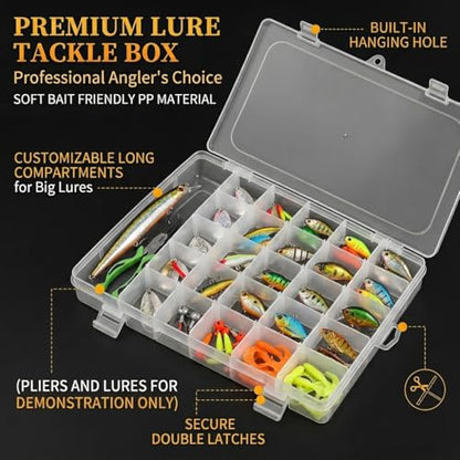 36-Grid Bead and Tackle Box Organizer, Adjustable Dividers, 4 Pack - color: Clear-4pack-144 Grids