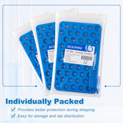 50-Well Centrifuge Tube Rack, Detachable Stand, φ0.66 inch, 1 PCS - size: 50-well