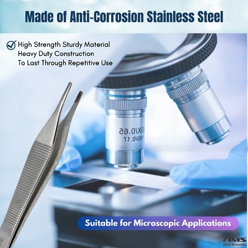 ADSON Forceps Tissue 1X2 Teeth ADSON Brown Forceps ADSON Dressing Forceps 4.75" Wide Handle Ridged Grip, Stainless Steel (Adson Brown - STR) - color: Adson Brown - Str