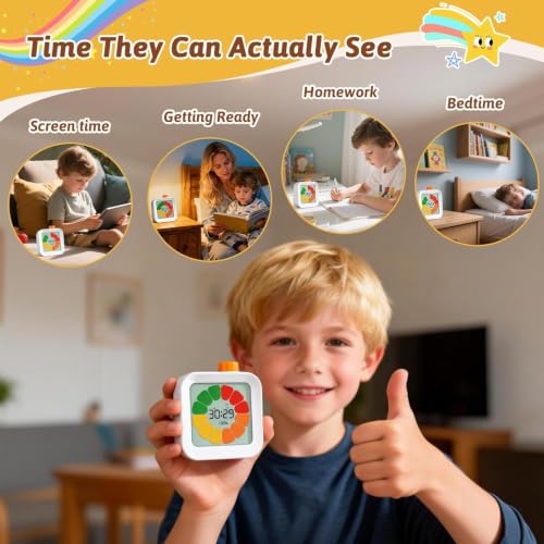 EooCoo Visual Timer for Kids, ADHD, Toddler Essentials, Boo Basket Stuffers - style: Petal Pulse