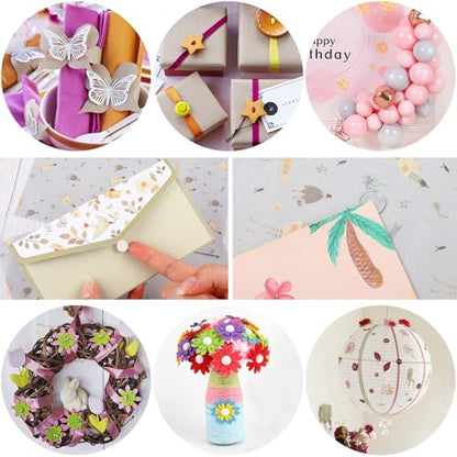 JUNEBRUSHS 350 Pieces Double Sided Sticky Dots, Sticky Tack for Wall Hanging Removable Poster Putty Clear Round Putty No Trace Adhesive Sticky Putty for Balloon Craft DIY Art Office Supplies (20 mm) - size: 20mm