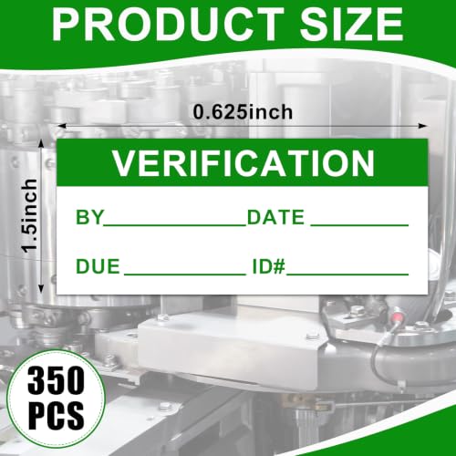350 Pcs Verification Labels, 1.5" x 0.625", No Flap with Dispenser Box - style: No Flap with Dispenser Box