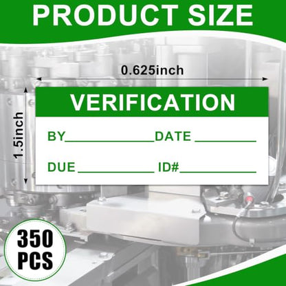 350 Pcs Verification Labels, 1.5" x 0.625", No Flap with Dispenser Box - style: No Flap with Dispenser Box
