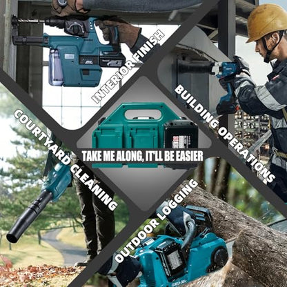 Kxufoae- 6-Slot Makita Battery Holder for 18V&14.4V | Portable and Rugged Battery Case - Compact Organizer for Easy Storage and Transport, Ideal for Tool Bags & Job Sites, Quick Access (6-Slot)