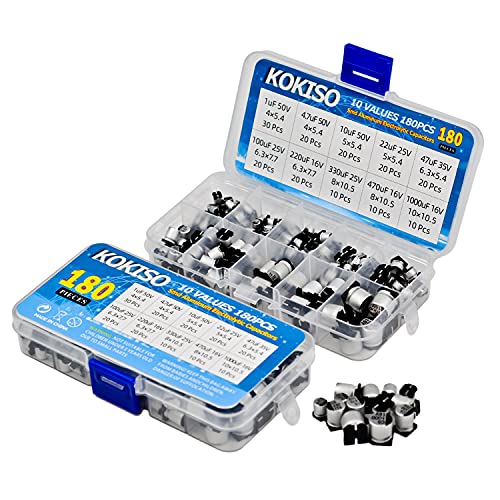 10 Values 180 Pcs SMD Aluminum Electrolytic Capacitors Kit