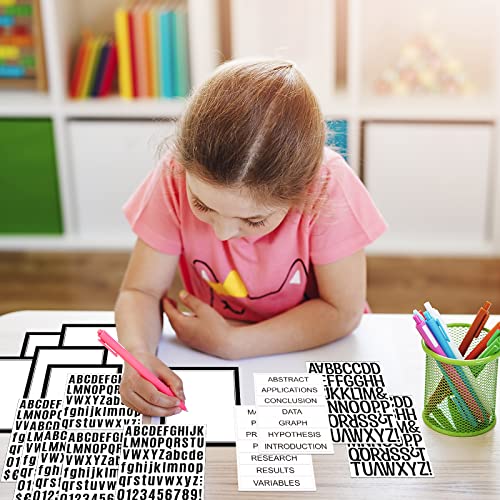 PerKoop 36 Sheets Science Fair Board Poster Boards Supplies 24 Self Adhesive Presentation Subtitles 4 Science Fair Project Titles 8 Personalized Letter Sticker for Classroom(Black) - color: Black