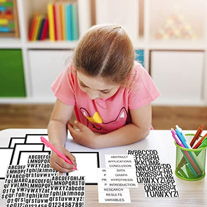 PerKoop 36 Sheets Science Fair Board Poster Boards Supplies 24 Self Adhesive Presentation Subtitles 4 Science Fair Project Titles 8 Personalized Letter Sticker for Classroom(Black) - color: Black