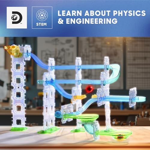 Discovery Marble Run Race Track – 58-Piece Marble Maze Construction Set| 6 Marbles| STEM Learning Activity| Sensory Toy Building Kit| Educational Physics & Engineering Toy for Kids Ages 6+