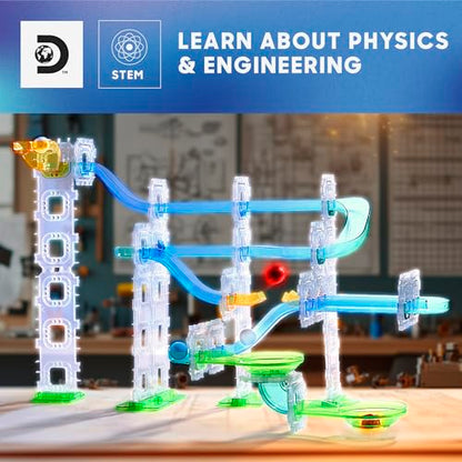 Discovery Marble Run Race Track – 58-Piece Marble Maze Construction Set| 6 Marbles| STEM Learning Activity| Sensory Toy Building Kit| Educational Physics & Engineering Toy for Kids Ages 6+