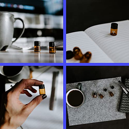 2ml Amber Small Glass Vials 100pcs with Screw Caps(100pcs) - color: Amber, size: 2ml 100pcs