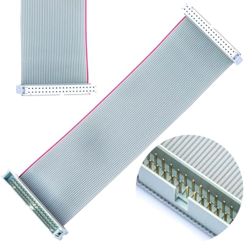 2.54mm Flat Ribbon IDC Cable Male to Female, Flat Ribbon Cable Connector 40P FC 40-Pin 30cm Length 1Pcs (TC-30cm-MF40P-1) - color: Male to Female, size: 40P