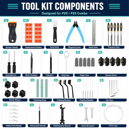 3D Printer Tool Kit for Bambu Lab P2S/P2S Combo, Maintenance Accessory Set