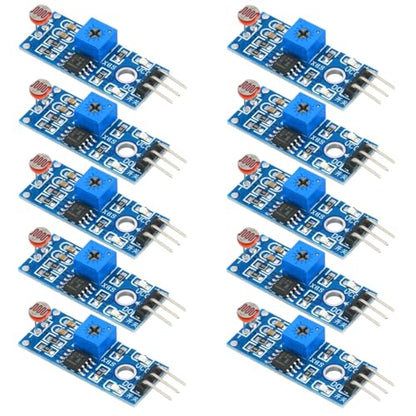 Gebildet 10pcs LDR Photosensitive Sensor Module 3 Pins 5MM Light Dependent Resistor Sensor Module Digital Light Detection LM393 - style: LM393