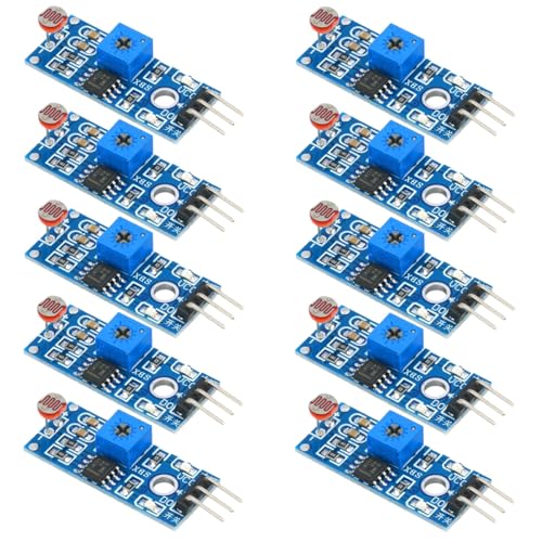 Gebildet 10pcs LDR Photosensitive Sensor Module 3 Pins 5MM Light Dependent Resistor Sensor Module Digital Light Detection LM393 - style: LM393