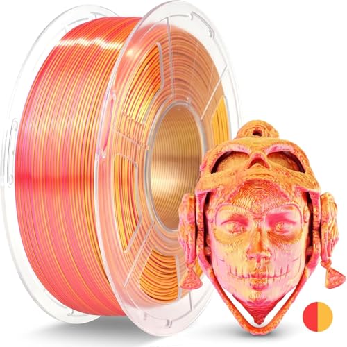 JAYO Silk Dual Color PLA 3D Printer Filament 1.75mm, 1.1kg, Red-Gold - color: Silk Dual Red Gold, size: 1.1KG