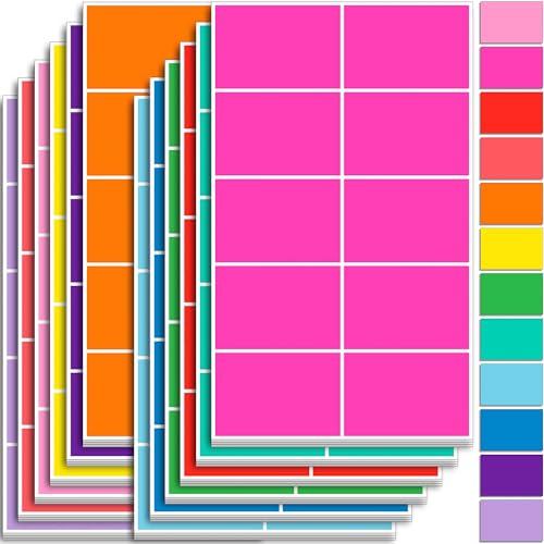 480 PCS Colored Label Stickers,3" x 2" Moving Labels,12 Color Name Sticker - color: 12 Colors 480 Pack