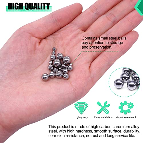KNLN/620PCS 6 Size Bicycle Bearing Balls Stainless Steel Precision Steel Balls Stainless Steel Assorted Loose Kit 1/4" 7/32" 3/16" 5/32” 1/8" 3/32" N-037-620PCS - size: 620PCS-6 SIZE-1/4"-3/32"