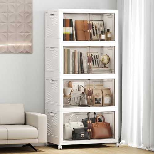 UAMFURI Stackable Storage Bins with Lids, 440QT Lockable Storage Cabinet - color: White, size: Plus