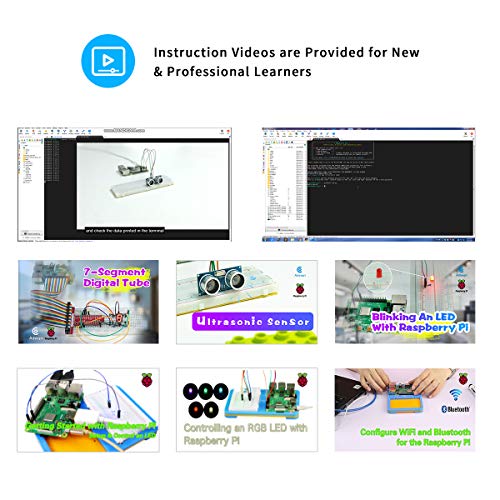 Adeept Upgrade Ultimate Starter Kit for Raspberry Pi 4 3, Raspberry Pi Kit, Python C Code, 40 Projects, DIY Electronic Components Kit with 480 Pages PDF Manual - color: UpgradeUltimate Starter Kit for RPi