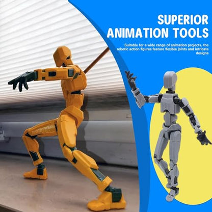 MerryXD T13 3D Action Figure,Assembly Completed Dummy Nova Titan Lucky 13 Action Figure 3D Printed Multi-Jointed Movable Toy White - color: White