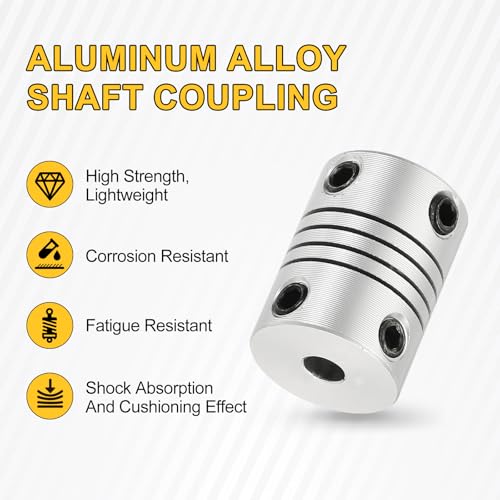 uxcell 4Pcs Flexible Couplings 3mm to 4mm Aluminum Alloy Joint Connector - size: 3mm to 4mm, style: D15 x L20mm