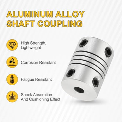 uxcell 4Pcs Flexible Couplings 3mm to 4mm Aluminum Alloy Joint Connector - size: 3mm to 4mm, style: D15 x L20mm