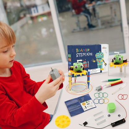 4-Pack STEM Doodling Robot Kits, Bulk Craft STEM Toys for Kids 8-13