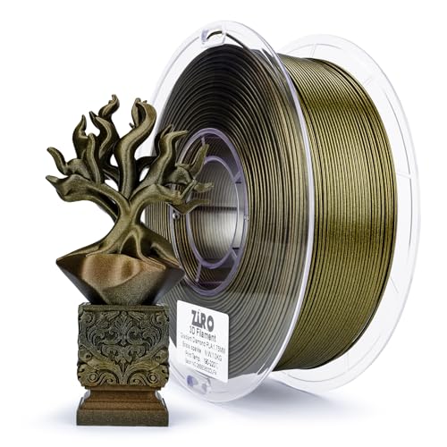 ZIRO Slow Color Gradient 1.75mm PLA, Fit Most 3D Printer, Brass Sparkle - color: Brass Sparkle