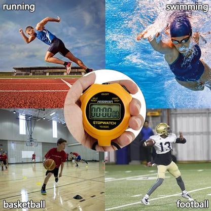 Stopwatch Timer, Digital Stop-Watch for Sports, Orange - style: non-waterproof-orange