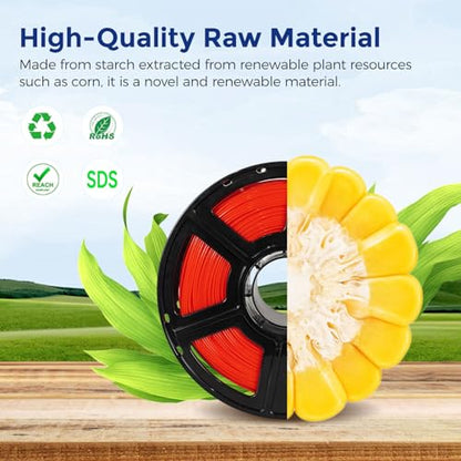 FLASHFORGE PLA Flexible 1.75 mm, 4X Longer Stretch 3D Printer Filament 1Kg (2.2lbs) Spool - Dimensional Accuracy +/- 0.02 mm, Ideal for Printing Soft Accessories - color: Red