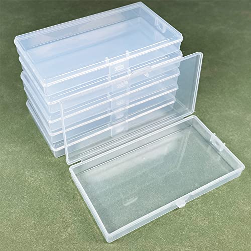 Gebildet 6 Pcs Clear Storage Box, Rectangular Plastic Containers Case with Lid for Pills, Jewellery, Tiny Bead, Herbs, Craft Items - size: 14.8×7.9×1.9cm