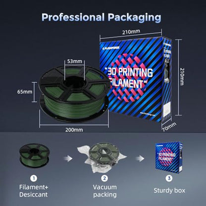 FLASHFORGE Carbon Fiber PETG Filament 1.75mm, Carbon Fiber PETG 3D Printer Filament, 1KG Spool Dimensional Accuracy +/- 0.02mm, Lightweight & Heat-Resistant & Moisture Free (Grass Green) - color: Green, size: PETG CF