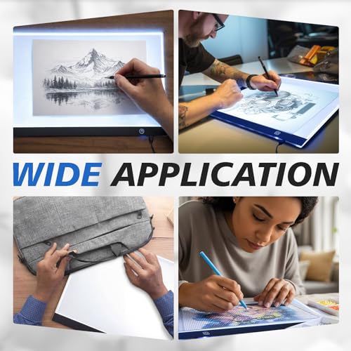 Yinder A3 LED Tracing Light Pad with Self-Healing Cutting Mat, 13 x 19 in