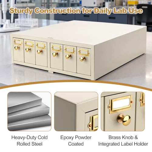 Microscope Slide Storage Cabinet, 6-Dual Slotted Drawers