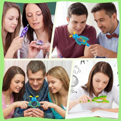 Oudain 3 Piece Flower Magnifying Glasses, Insect Butterfly Theme Handheld