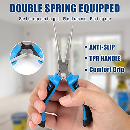 COMOWARE 6-Piece Mini Pliers Set, Multi-Function Precision Tools with Needle, Bent & Cutting Tips for Electronics, DIY & Crafting - color: Blue