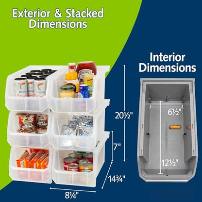 Akro-Mils ReadySpace Large Stackable Plastic Storage Bins, 6-Pack, Clear - color: Clear, size: Large, 6-Pack