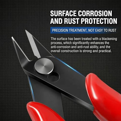 Precision Flush Cutter: 5-Inch Micro Wire Clipping Tool for Jewelry Making, DIY Crafts, and Electronics - Professional Mini Side Snips for Plastic Models, Zip Ties, and Hobby Projects (Black) - color: Black
