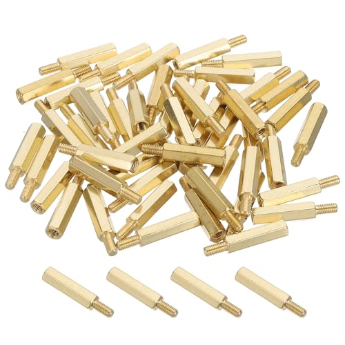 PATIKIL 50 Pcs Male to Female Thread Spacer Screws M3 x 17mm + 6mm Brass Hex Standoff PCB Motherboard Spacer Screw Nut for Drone Quadcopter Computer Electronic Projects Circuit Board - size: M3 x 17mm + 6mm