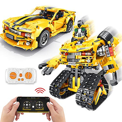 STEM Robotics Kit for Kids 8-12, APP & Remote Control Robot Building Kits - style: RC Car
