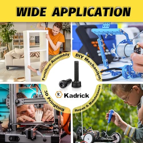 KADRICK 1830PCS M2 M3 M4 M5 Metric Screws Assortment,Hex Socket Head Cap - size: M2-M5 1830Pcs